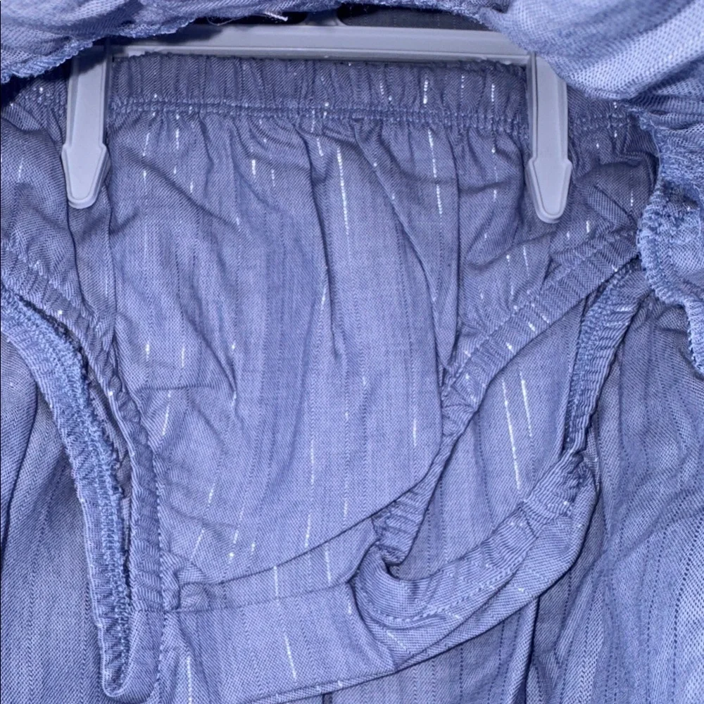 Carters Toddler Baby Girls Chambray Blue Silver Stripe Dress Bloomers 12M